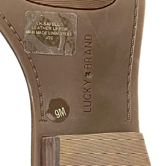 LUCKY BRAND Safello Leather d'Orsay Pewter Asymmetric Slingback Sandals  Size 9 - Picture 7 of 15